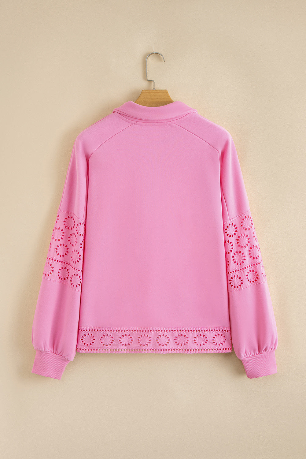Evangeline Embroidered Flower Buttons Pullover Sweatshirt